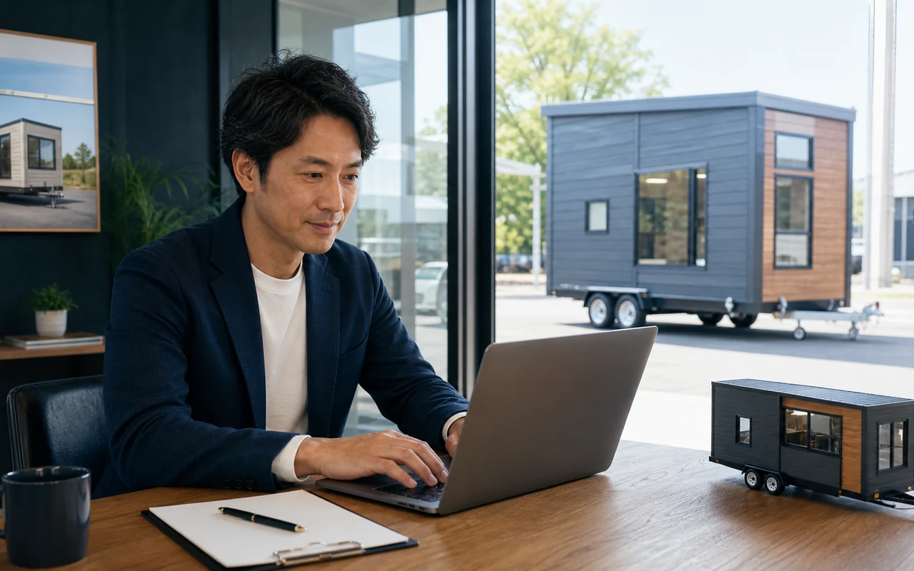トレーラーハウス導入の無料診断を申し込む経営者